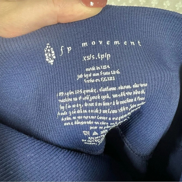 Free People Movement Dark Blue Seamless Ribbed Leggings - Picture 3 of 3
